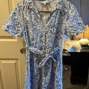 Hill House Blue and White Floral Dress